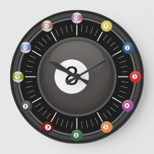 Pool (Billiards) 8-Ball Clock