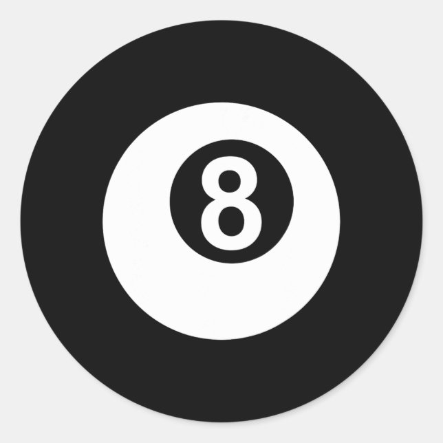Pool Billiards 8 Ll  Classic Round Sticker (Front)