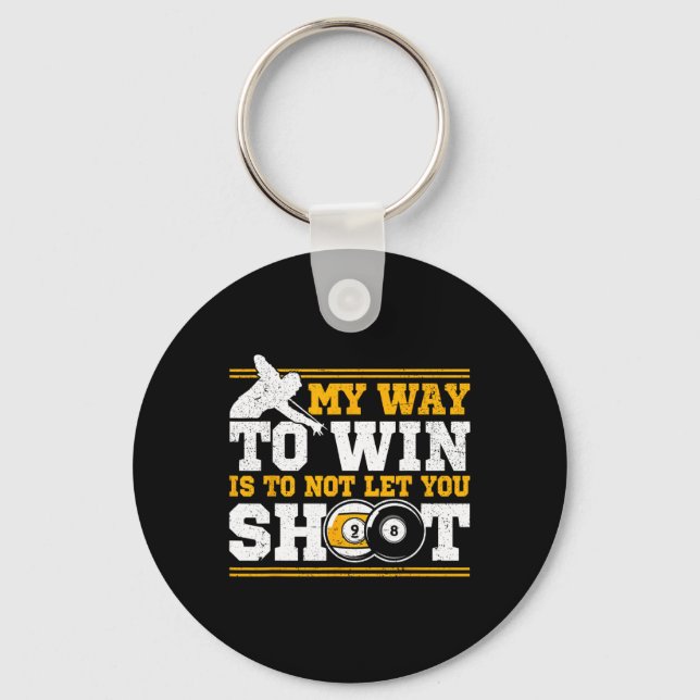 Pool Billiards And 8 Ll Winning Men  Key Ring (Front)