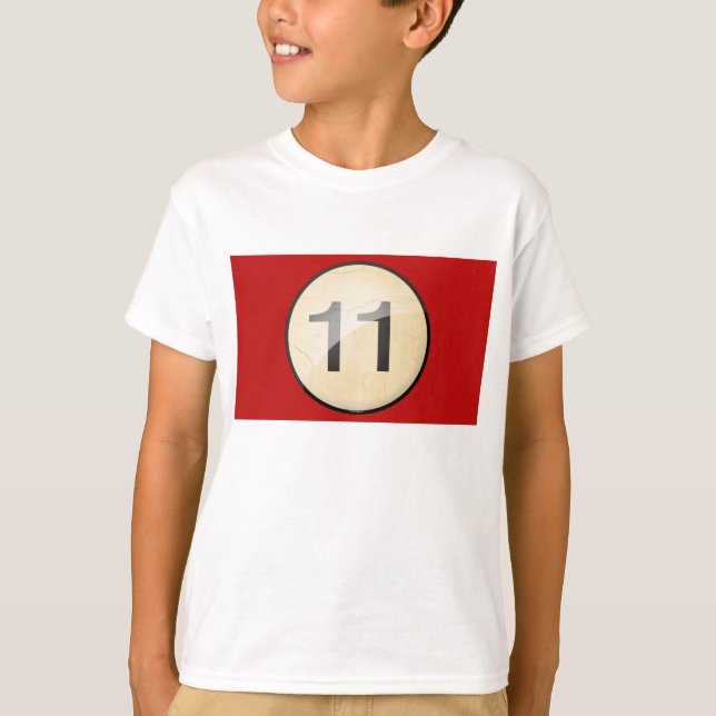 Pool Billiards Ball Number 11. Front & back print. T-Shirt (Front)