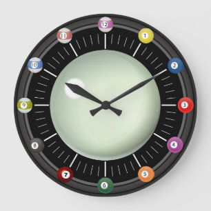 Pool (Billiards) Cue Ball Clock