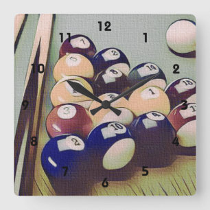 Pool Billiards Games Room Clock