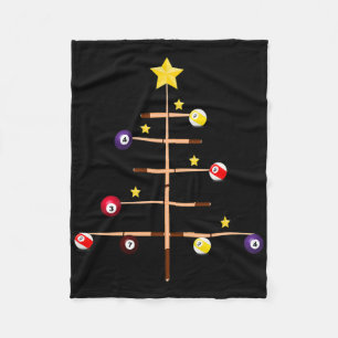 Pool Billiards Ll Cue Sports Christmas Tree Fleece Blanket