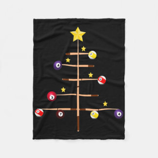 Pool Billiards Ll Cue Sports Christmas Tree  Fleece Blanket