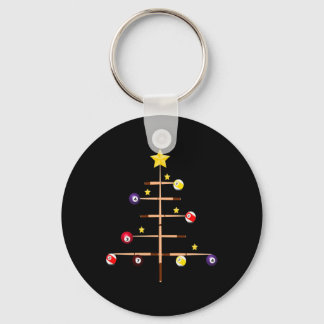 Pool Billiards Ll Cue Sports Christmas Tree  Key Ring