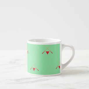 pool billiards on green espresso cup