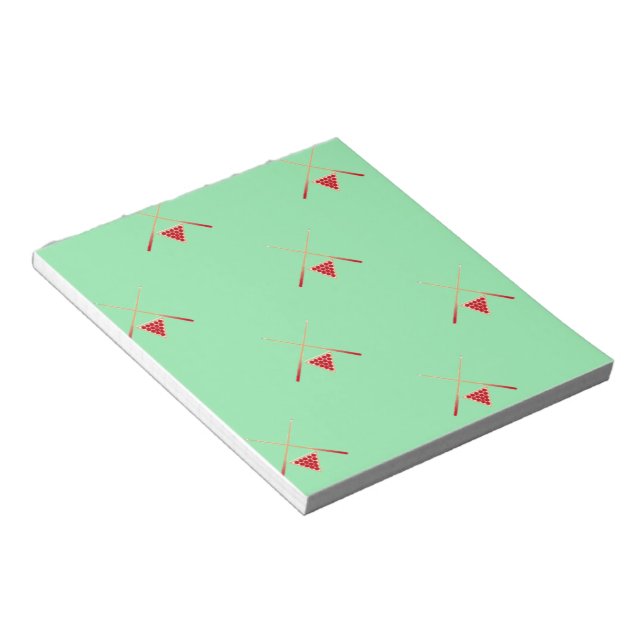 pool billiards on green notepad (Angled)