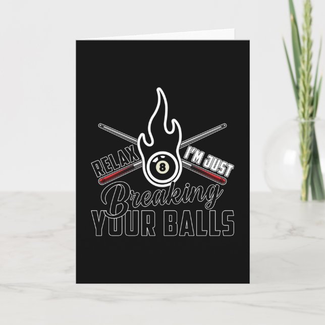 Pool Billiards Snooker 8 Ball Billiard Funny Gift Card (Front)