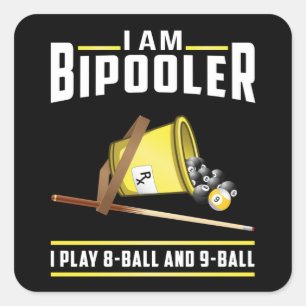 Pool Billiards Snooker 8 Ball Billiard Funny Gift Square Sticker