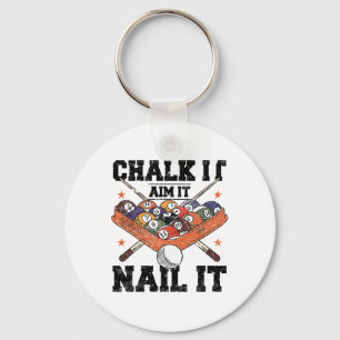 Pool Billiards Snooker Cue Player 10  Key Ring