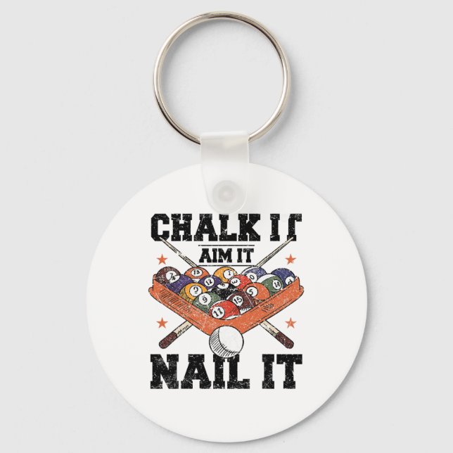 Pool Billiards Snooker Cue Player 10  Key Ring (Front)