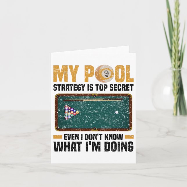 Pool Billiards Snooker Cue Player 12  Card (Front)