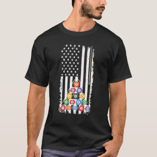 Pool Billiards Snooker Player Team American Usa Fl T-Shirt