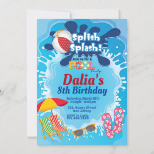 Pool Birthday Invitation