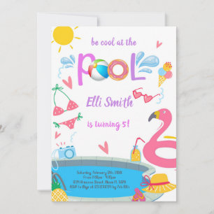 Pool Birthday Party Invitation