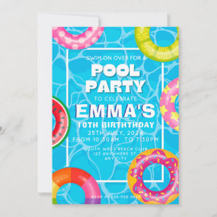 Pool Birthday Party Invitation