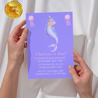 pool birthday party invitation for girls