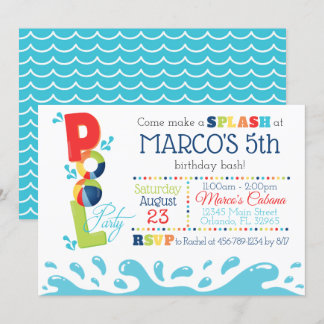Pool Birthday Party Invitation - Pool Party