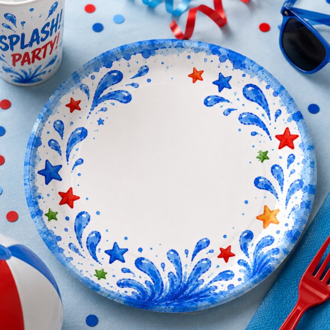 Pool Birthday Party Plates for Kids (Creator Uploaded)