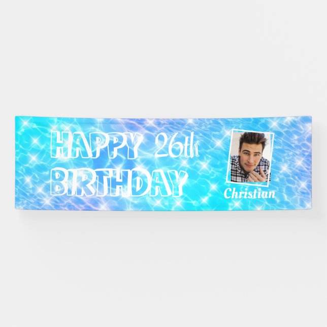 Pool Birthday Party Water Party Beach Party Photo Banner (Horizontal)