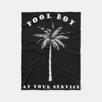 Pool Boy At Your Service Coconut Tree Fun Hallowee Fleece Blanket