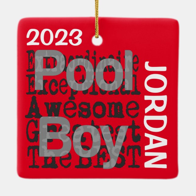Pool Boy Extraordinaire Ceramic Ornament (Back)