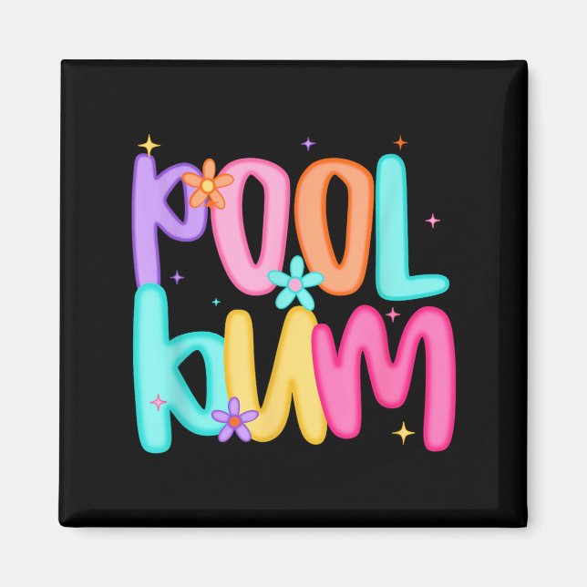 Pool Bum Flower Power Summer Fun Magnet (Front)