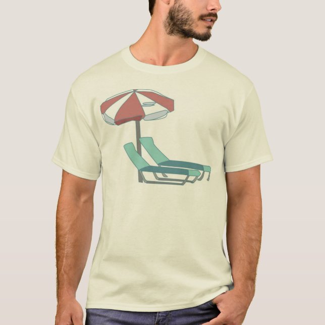 Pool Chairs and Umbrella T-Shirt (Front)