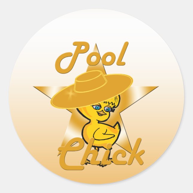 Pool Chick #10 Classic Round Sticker (Front)