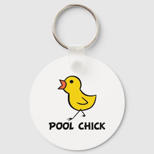 Pool Chick Keychain (Front)