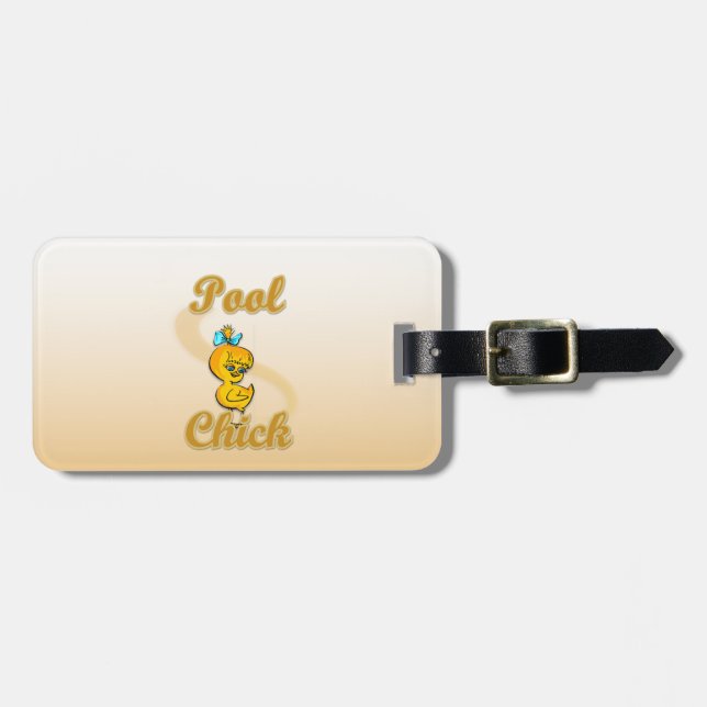 Pool Chick Luggage Tag (Front Horizontal)
