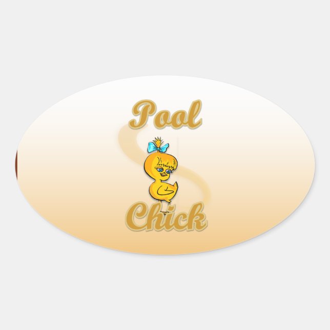 Pool Chick Oval Sticker (Front)
