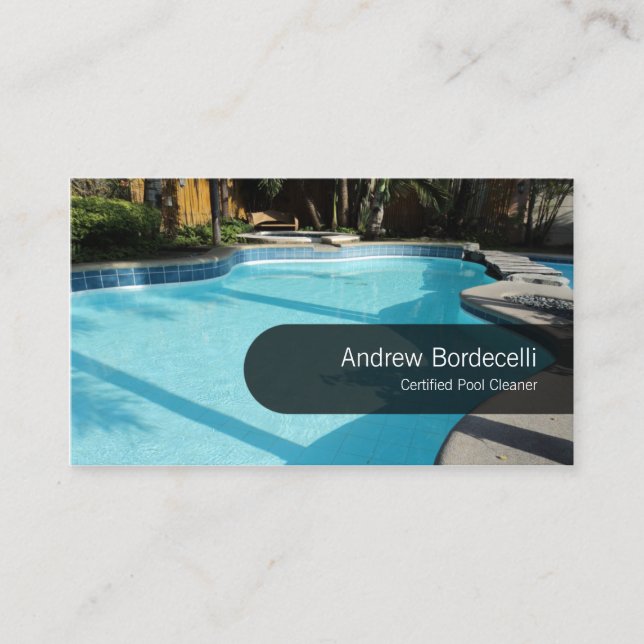 Pool Cleaner Business Card Clear Swimming Pool (Front)