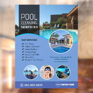 Pool Cleaning Custom Window Cling