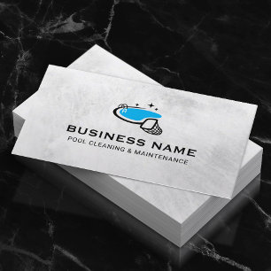 Pool Cleaning & Maintenance Service Professional Business Card