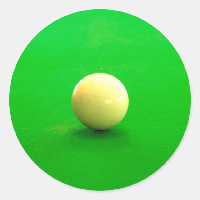 Pool Cue Ball Classic Round Sticker (Front)