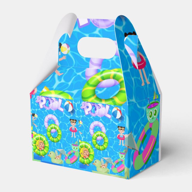 pool fun and play birthday favour box (Front Side)
