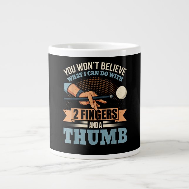 Pool Funny Billiards Large Coffee Mug (Front)