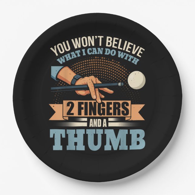 Pool Funny Billiards Paper Plate (Front)