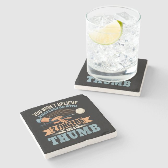 Pool Funny Billiards Stone Coaster (Side)