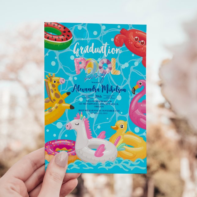 Pool Graduation Party Summer Grad Invitation (Creator Uploaded)