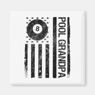 Pool Grandpa American Usa Flag Funny Billiards Magnet