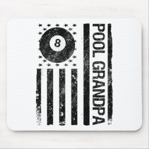 Pool Grandpa American Usa Flag Funny Billiards Mouse Pad