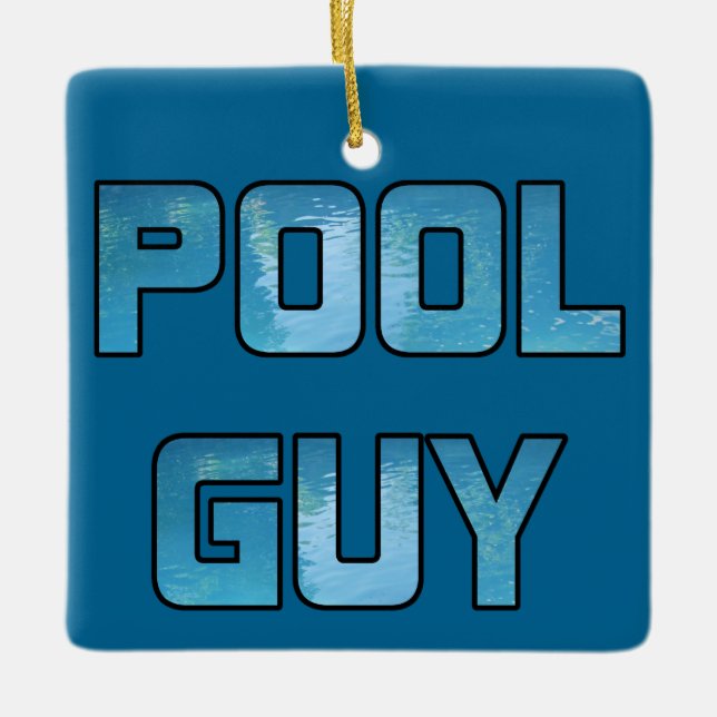 Pool Guy Ceramic Ornament (Front)