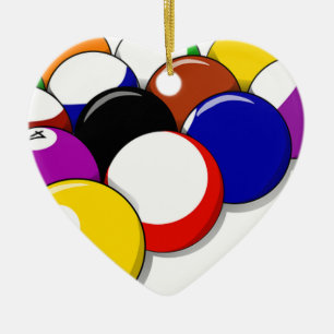 Pool Hall Balls Rack Em Sports Leisure Billiards Ceramic Ornament