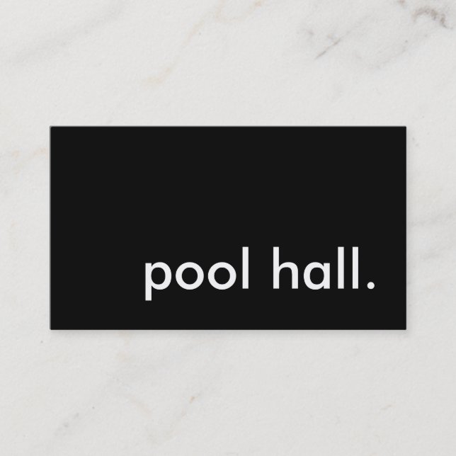 pool hall. business card (Front)