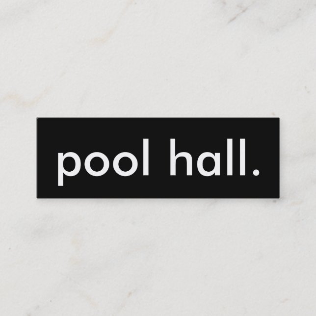 pool hall. mini business card (Front)