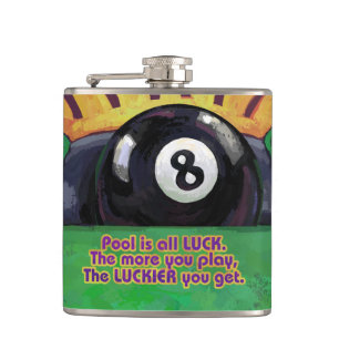 Pool is Luck Hip Flask