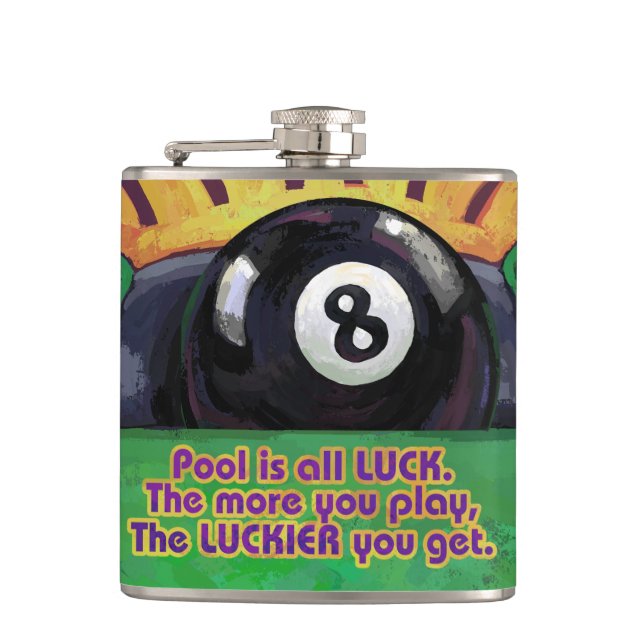 Pool is Luck Hip Flask (Front)
