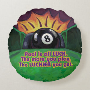 Pool is Luck Round Cushion